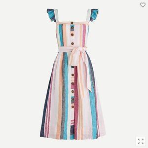 Size 6-8 Button-up midi dress in mixed stripe